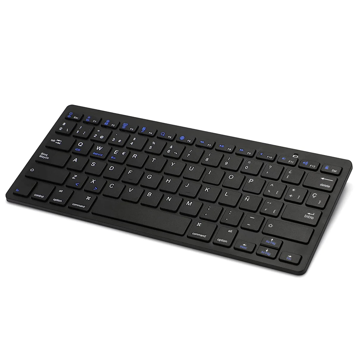Ultra-thin Spanish Layout Bluetooth Keyboard Portable With Ñ Button Bluetooth Connection for iPad iPhone iOS Android Windows