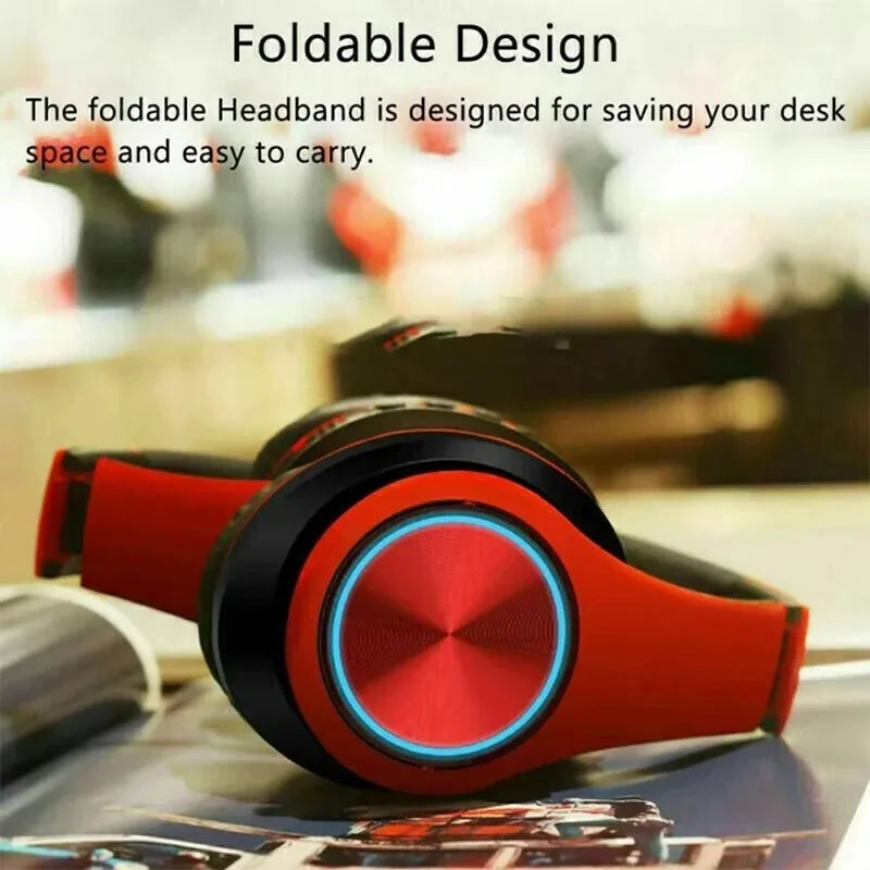 Bluetooth Headphones RGB Lighting Noise Cancellation Foldable Headsets Over Ear Stereo HIFI Sports Headset TF Music Player B39