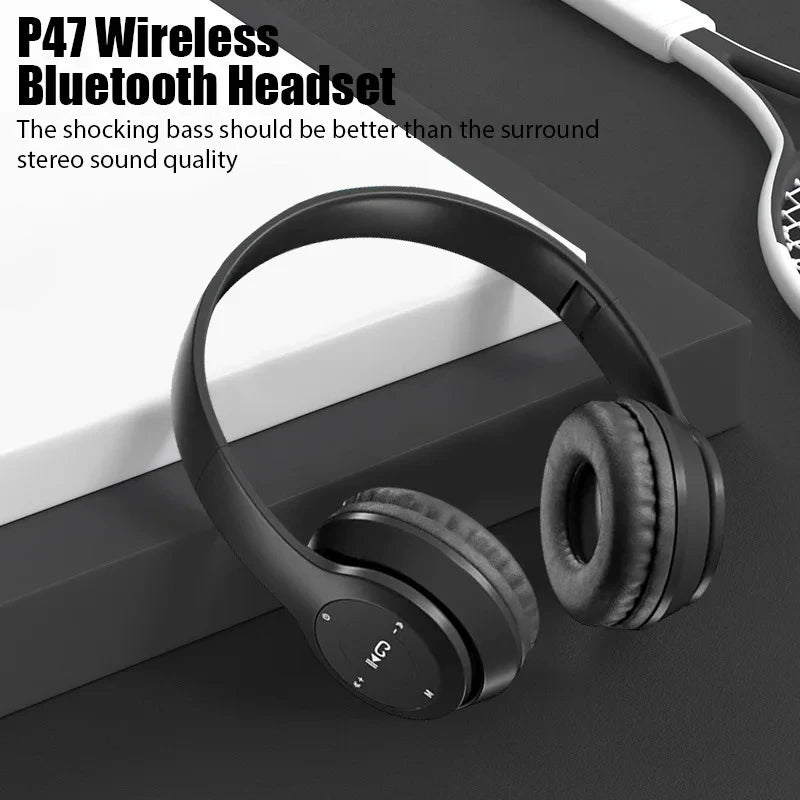Wireless Bluetooth Headphone With HD Mic Foldable Headset Stereo Sound Earphones Sports Gaming Headphones