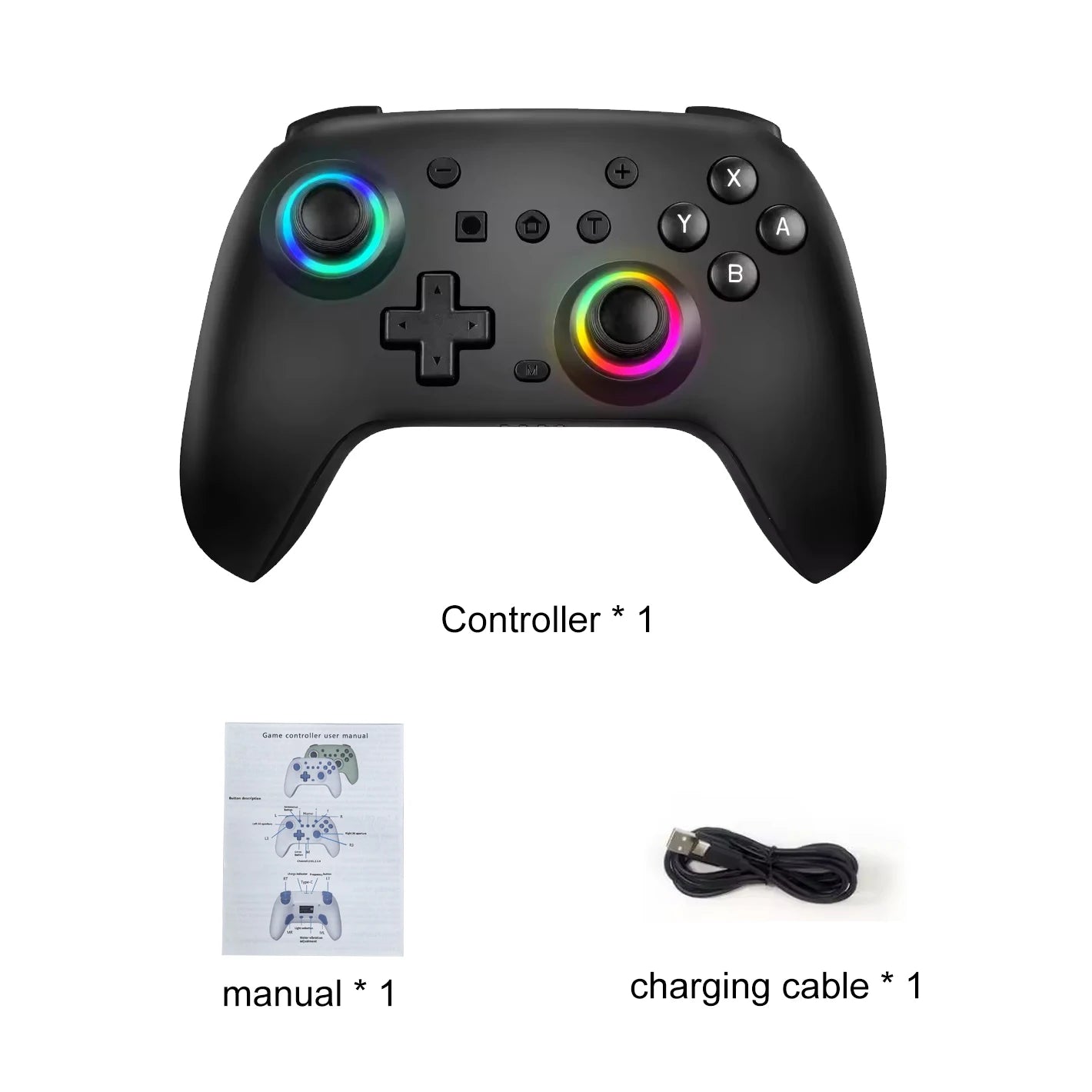 RGB Wireless Controller for  Switch/ OLED/ Lite/ Steam/ Android Gamepad PC Joystick Joypad Controle with Turbo Function