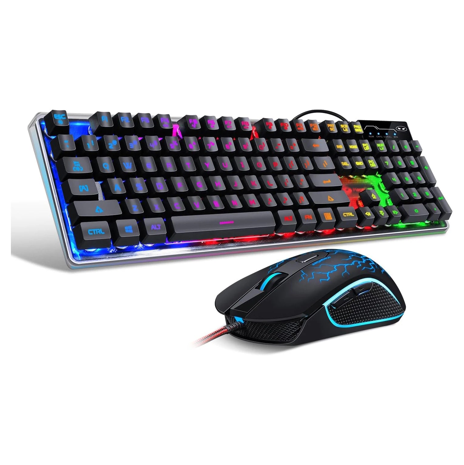 MageGee Gaming Keyboard Mouse Combo, K1 RGB LED Backlit Wired Keyboard with 104 Key Computer PC Gaming Keyboard for PC/Laptop