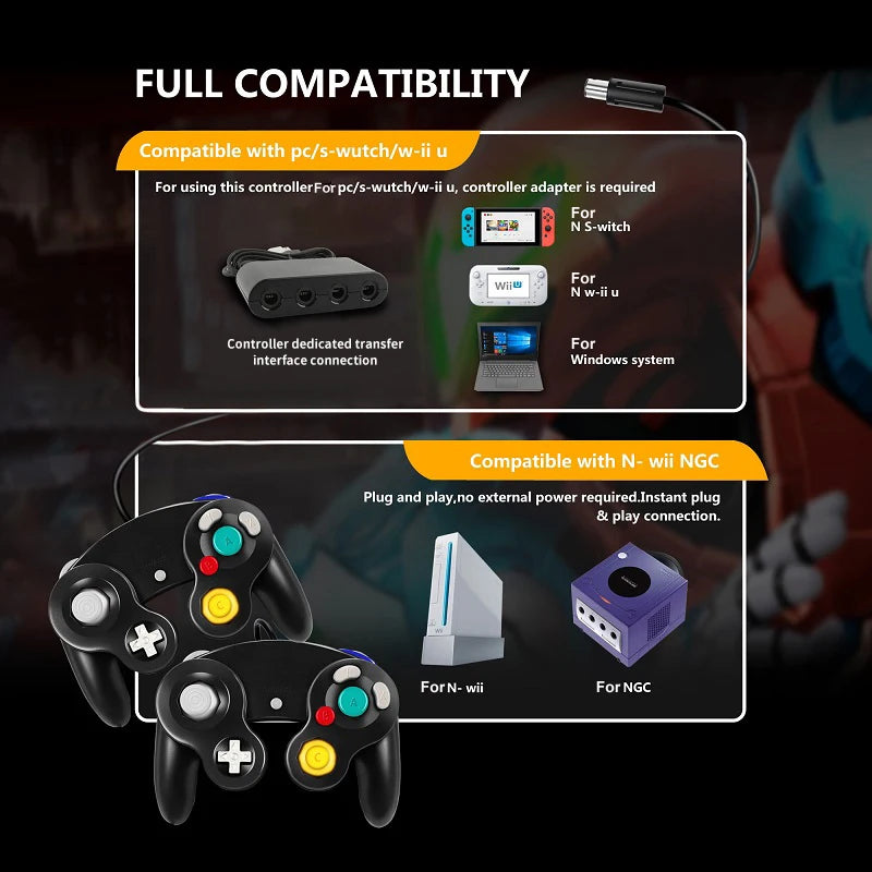 USB Wired Controller For Nintend Switch Gamepad For NGC GC Port Gamecube For GC Controle For PC For Switch Accessories