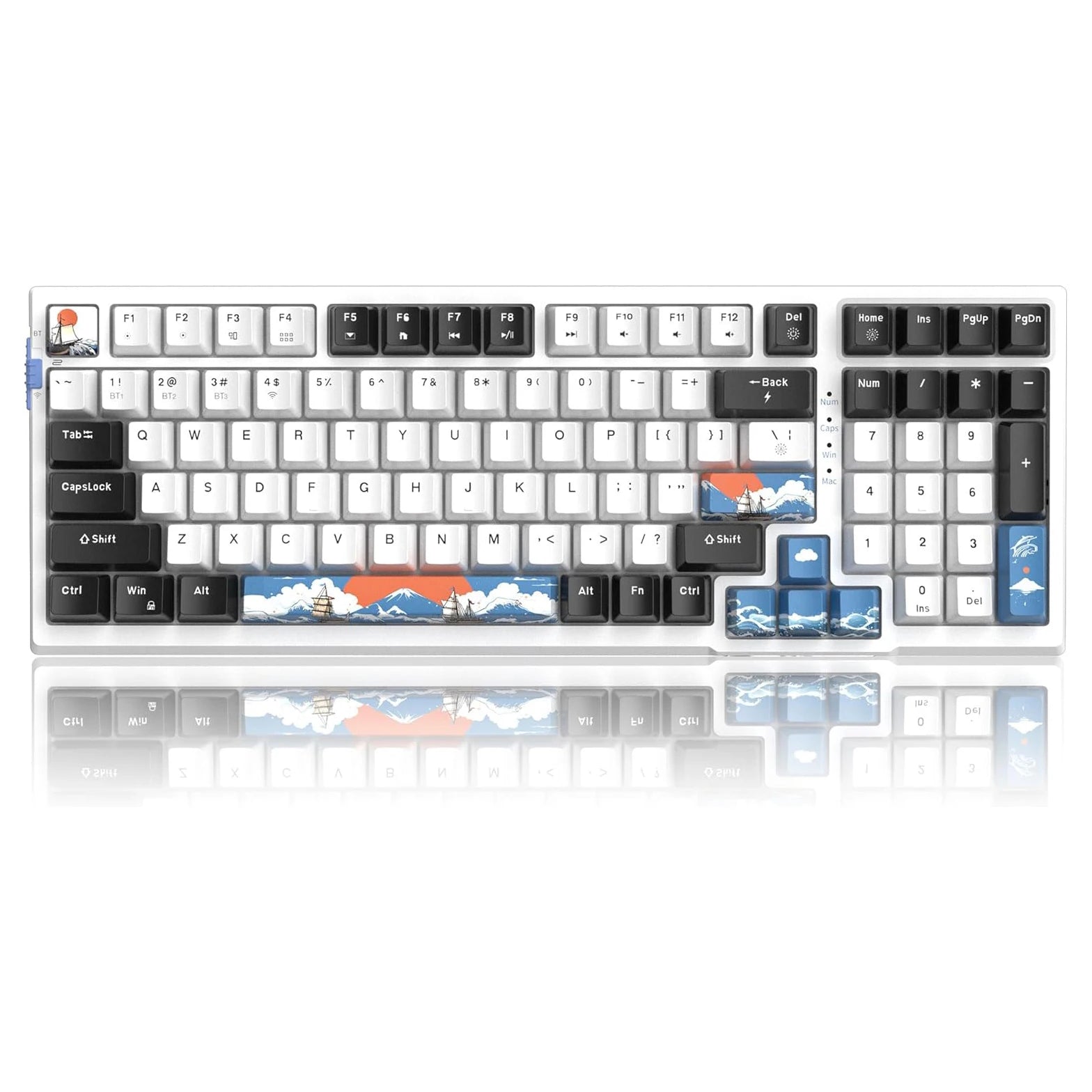MageGee SKY98 Wireless Gasket Mechanical Gaming Keyboard, 96% Hot Swappable RGB 5-Layer Sound Padding, BT/2.4G/USB-C, NKRO