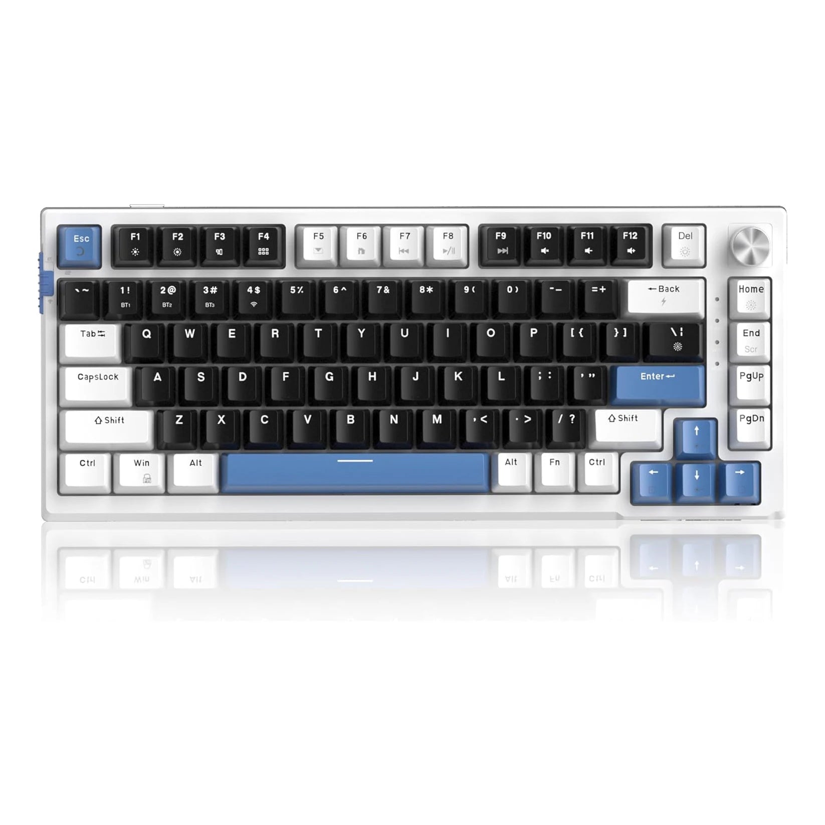 MageGee SKY81 75% Wireless Gasket Mechanical Gaming Keyboard, Hot Swappable RGB w/ 5-Layer Padding, BT/2.4G/USB-C, Knob Control