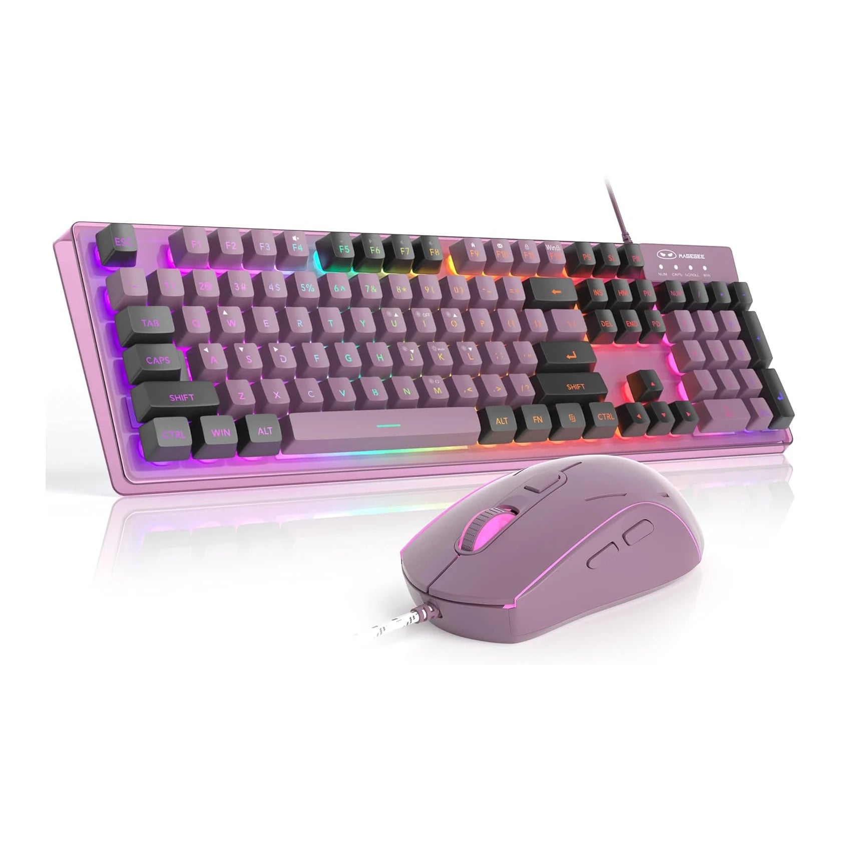MageGee Gaming Keyboard Mouse Combo, K1 RGB LED Backlit Wired Keyboard with 104 Key Computer PC Gaming Keyboard for PC/Laptop