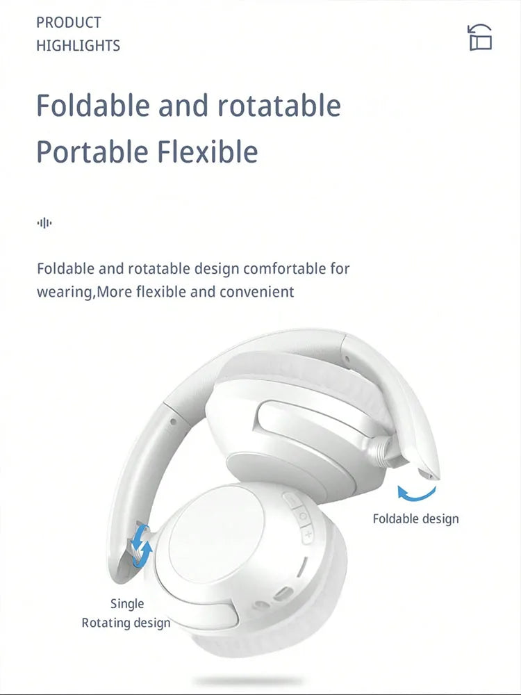 Wireless Bluetooth over-ear headphones, with long battery life and low latency, rotatable and foldable gaming sports headphones