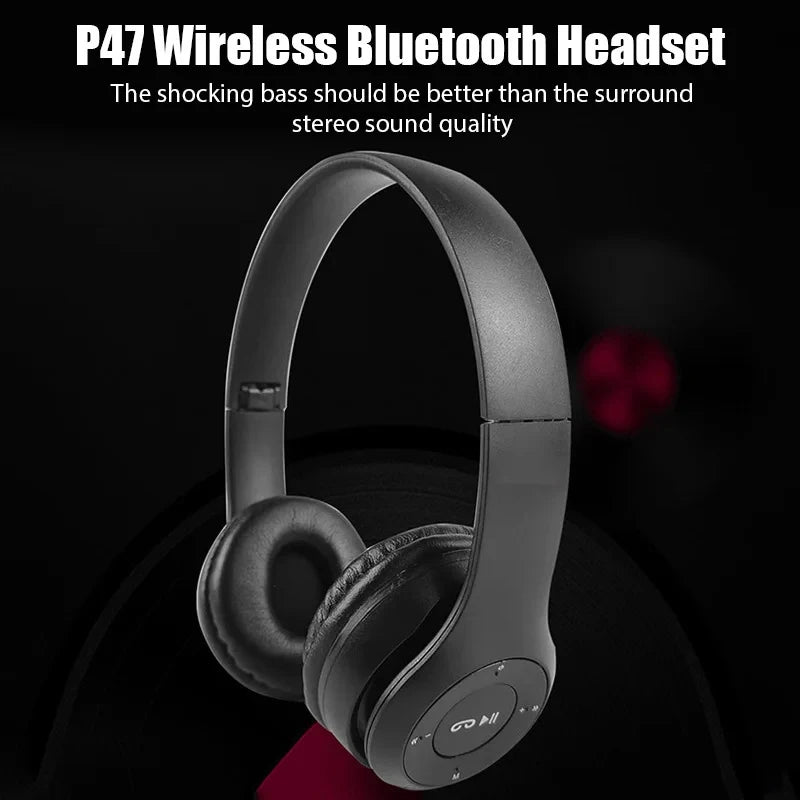 Wireless Bluetooth Headphone With HD Mic Foldable Headset Stereo Sound Earphones Sports Gaming Headphones